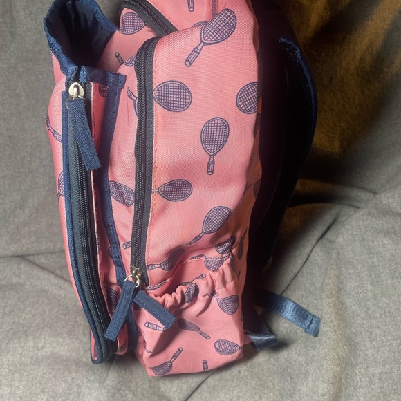 EUC Ame & LuLu LITTLE LOVE Tennis Racquet Backpack Pink/Nav 11’L x 4’W x 15.5’H. - Picture 3 of 10